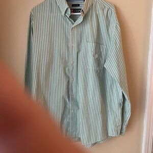 Chaps Green Striped Men's Shirt